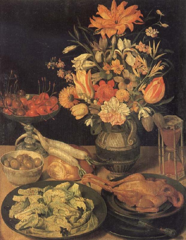 Georg Flegel Still Life with Flowers and Food oil painting picture